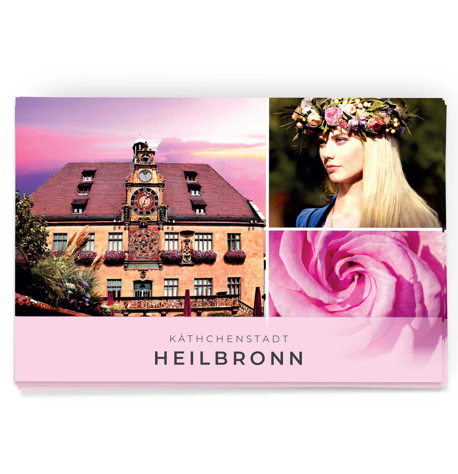 Schöne Postkarte von der Kätchenstadt Heilbronn und dem Heilbronner Rathaus