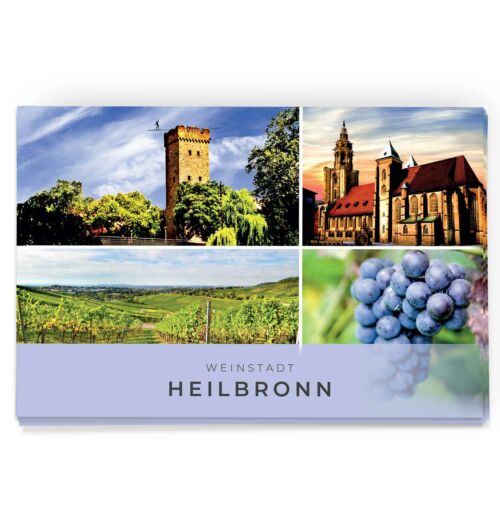 Schöne Weinstadt Heilbronn Postkarte mit dem Götzenturm