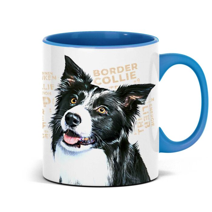 Border Collie Tasse mit Hundemotiv mit Namen