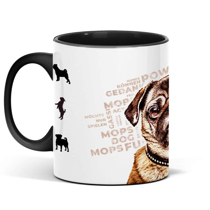 Mops Tasse mit Hundemotiv, Mug Pug