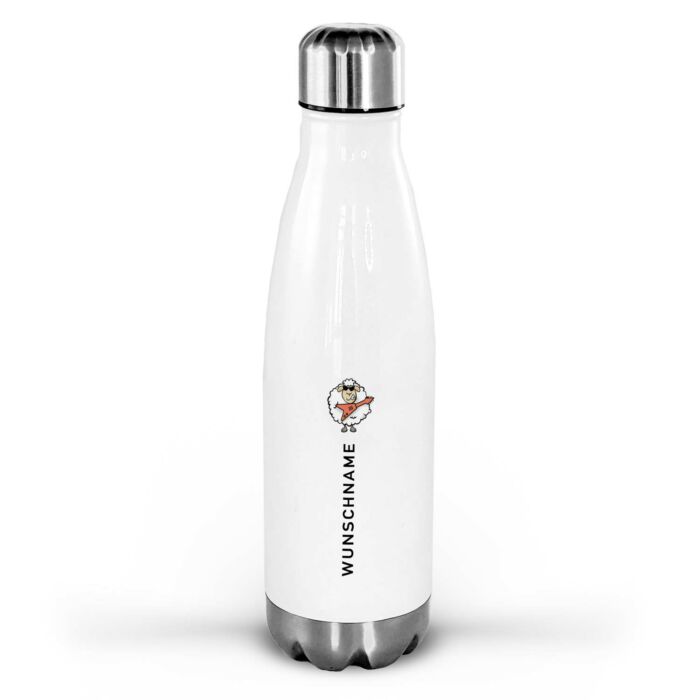 INDIVIDUALISIERBARE GESCHENKIDEE: Die Thermosflasche aus hochwertigem Edelstahl mit Schafmotiv.