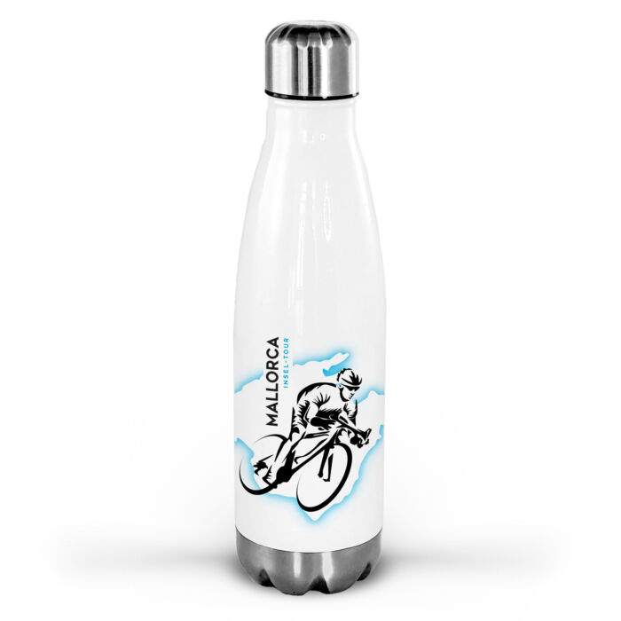 Fahrradtour auf Mallorca mit individueller Trinkflasche. Ein ganz besonderes Geschenk.