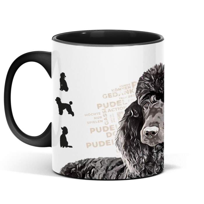 Pudel Tasse für alle Hundeliebhaber ein schönes Geschenk auf Wunsch personalisierbar.